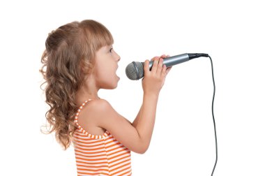Child with microphone clipart