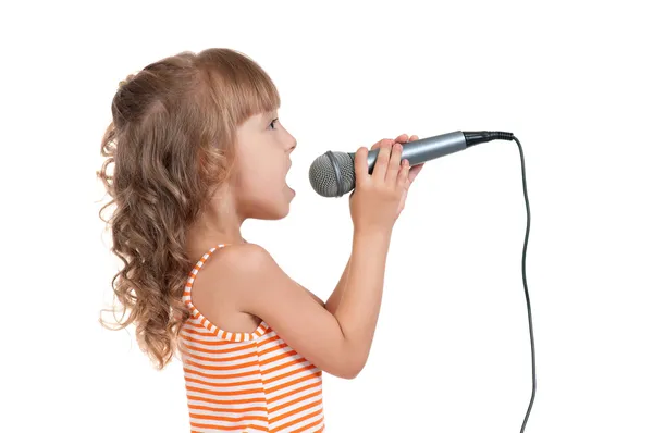 Bambino con microfono — Foto Stock
