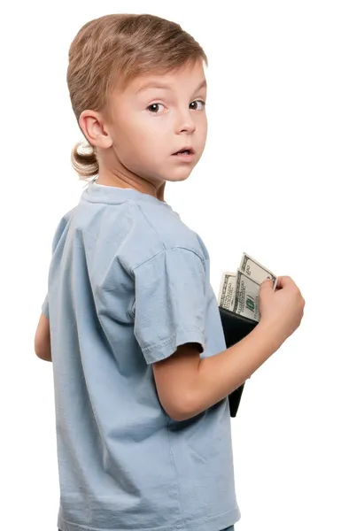 Chlapec s dolary — Stock fotografie