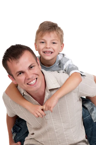 Счастливый отец и сын — стоковое фото