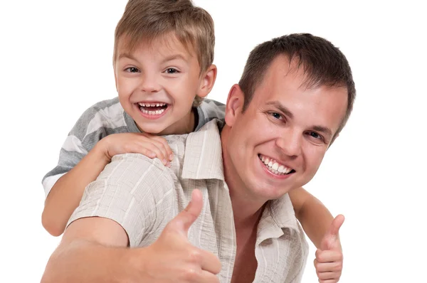 Szczęśliwy tata i syn — Zdjęcie stockowe