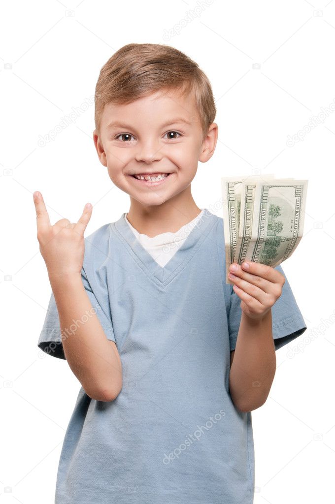 Boy with dollars