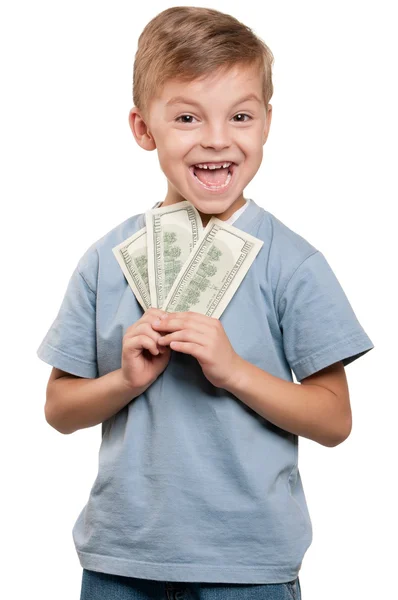 stock image Boy with dollars