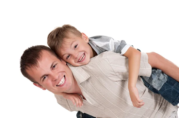 Szczęśliwy tata i syn — Zdjęcie stockowe