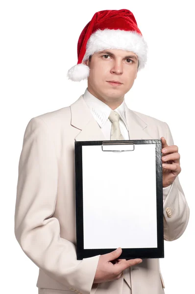 Santa kalap férfi portréja — Stock Fotó