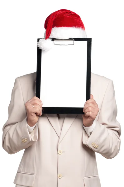 Portrét muže v santa hat — Stock fotografie
