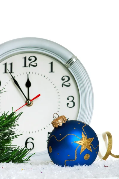 Baubles with clock — Stock Photo, Image