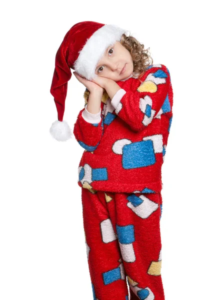 Malá holka v pyžamu — Stock fotografie