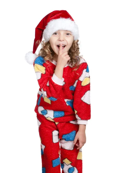 Klein meisje in pyjama 's — Stockfoto