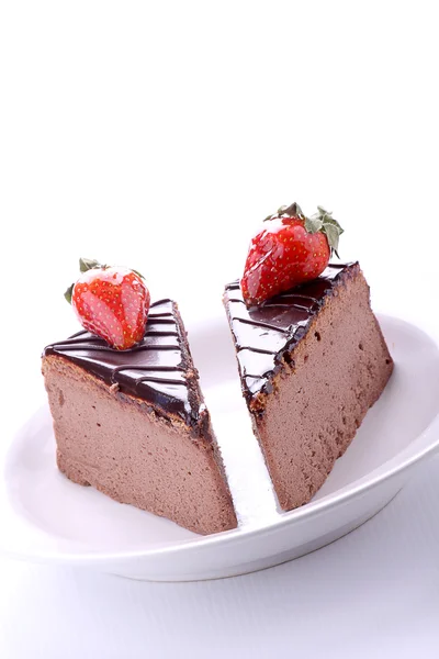 Torta di fragole al cioccolato — Foto Stock