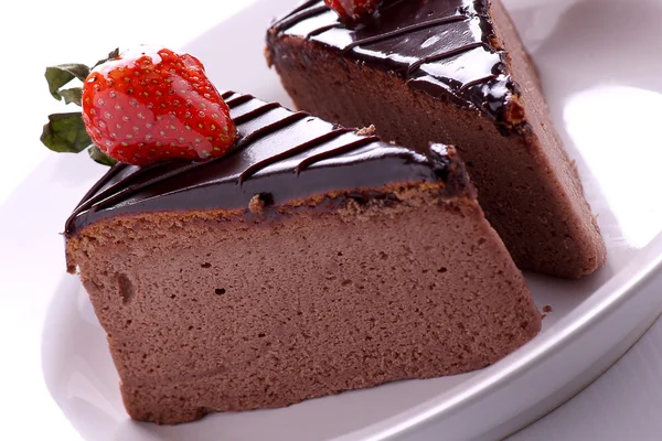 Çikolatalı çilekli pasta — Stok fotoğraf