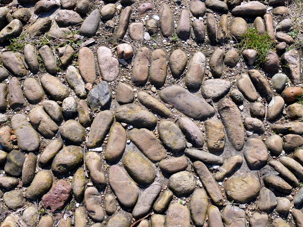 Texture of a pebble sidewalk — Stock Photo, Image