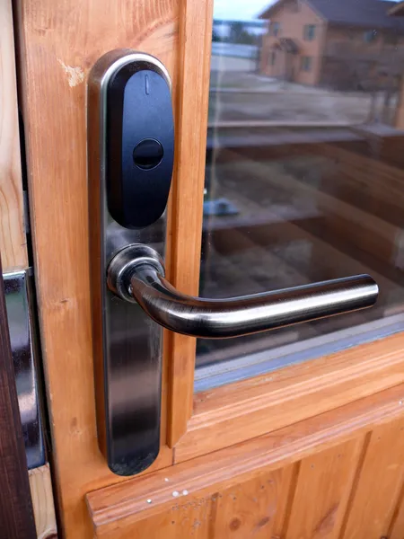 stock image Locked door with keycard identification system