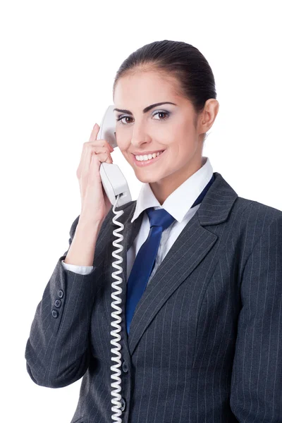 Zakenvrouw spreken op telefoon — Stockfoto