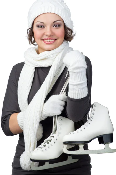 stock image Girl with figure skates