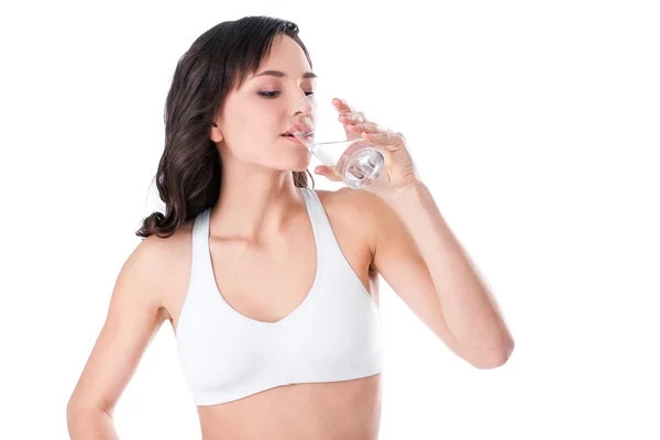 Esmer spa kadın içme suyu — Stok fotoğraf