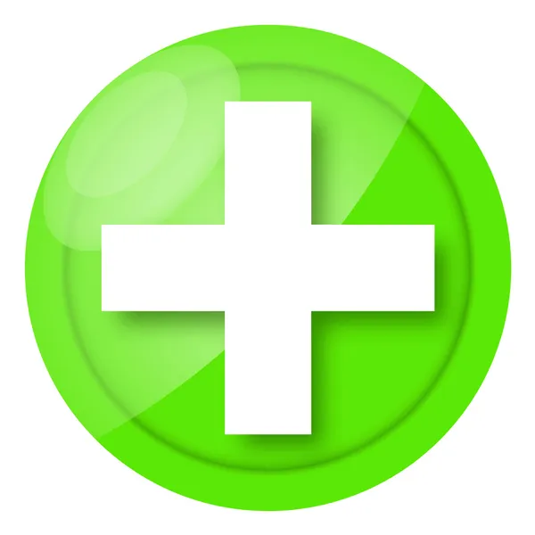 Зелений знак медичні — стокове фото