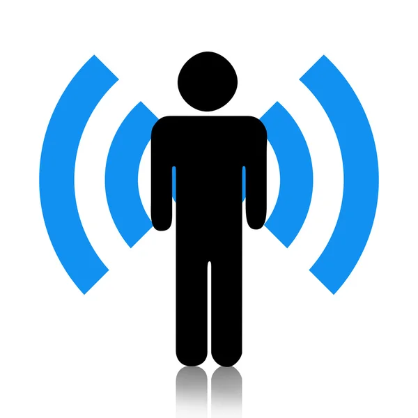 Wi-Fi e icono humano — Foto de Stock