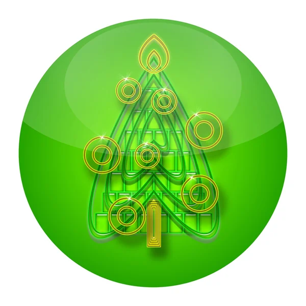 Kerstboom binnen Kerstmis bal — Stockfoto
