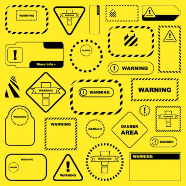 Warning vector label. Vector template. clipart