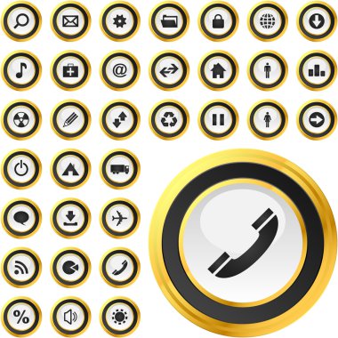 Vector collection of web buttons. clipart
