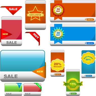 Vector great collection of sale elements. clipart