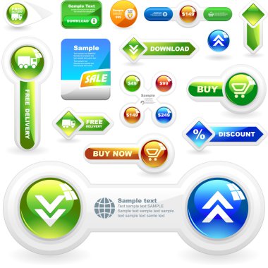 Vector great collection of sale elements. clipart