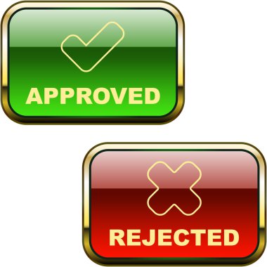 Approved and rejected icons. clipart