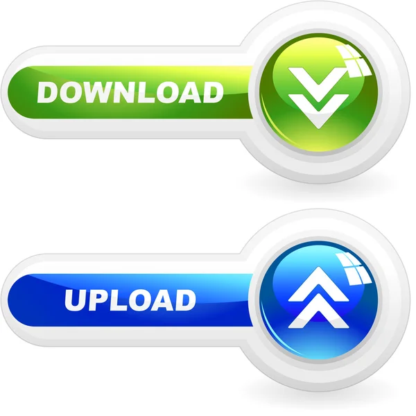 Conjunto de botões de download. Conjunto de vetores para web — Vetor de Stock