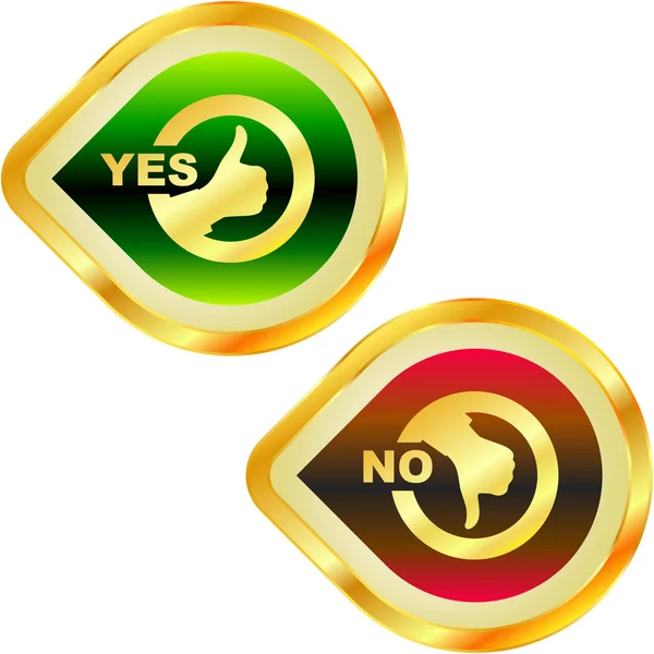Значок "Да" и "Нет" Векторный набор символов . — стоковый вектор