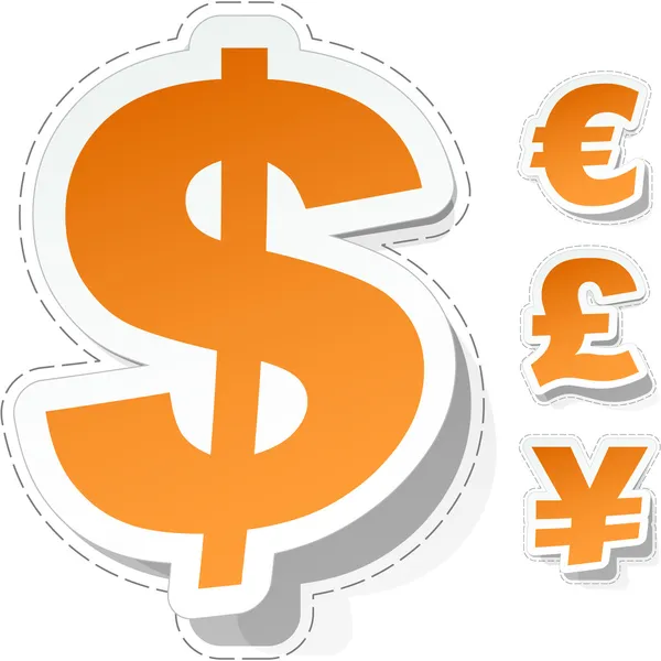 stock vector Vector dollar, euro, yen and pound signs.