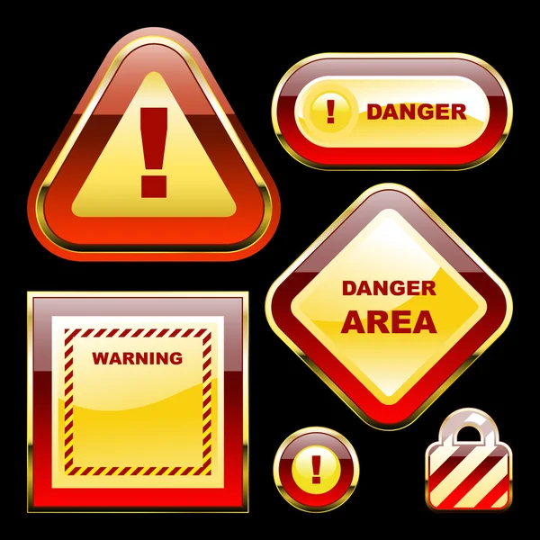 Warning signs. Vector collection — Stock Vector