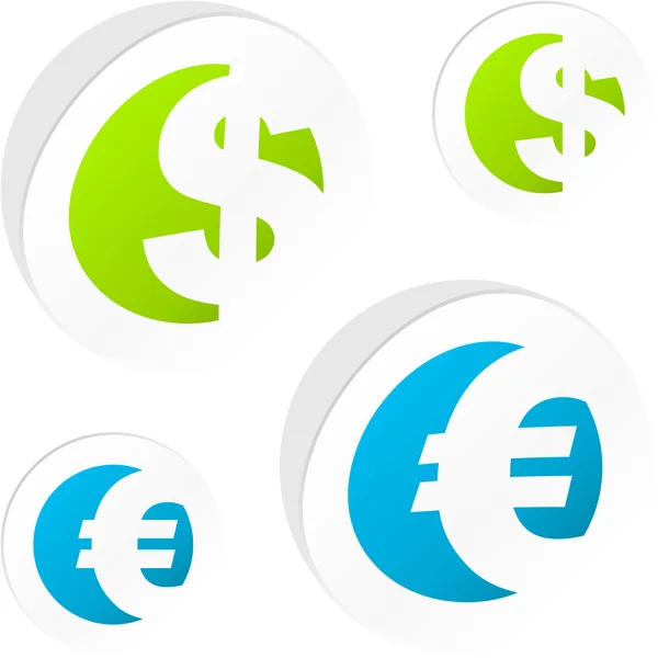Vector dollar, euro — Stockvector