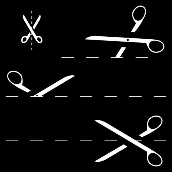 Vektorové nůžky s řezané linie — Stockový vektor