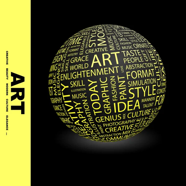 Globe avec différents termes d'association . — Image vectorielle