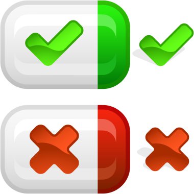 Approved and rejected icons. clipart