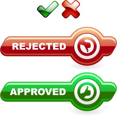 Approved and rejected icons. clipart