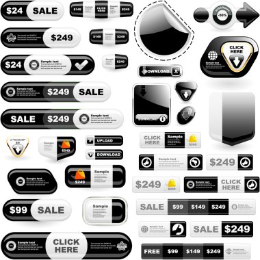 Vector great collection of sale elements. clipart