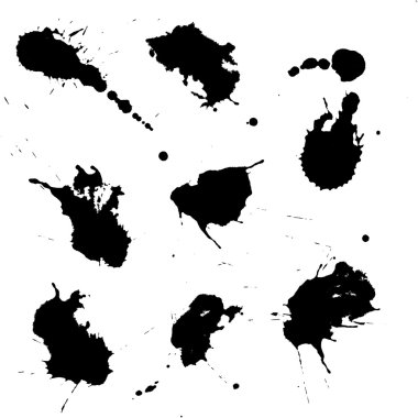 Set of ink blots. clipart