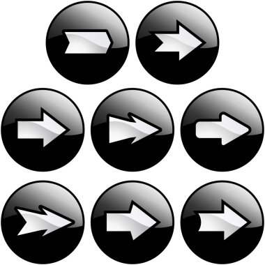 Set of black arrows. clipart