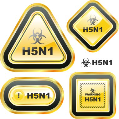 H5N1. Warning sign collection. clipart