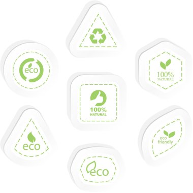 Set of eco friendly, natural and organic labels. clipart