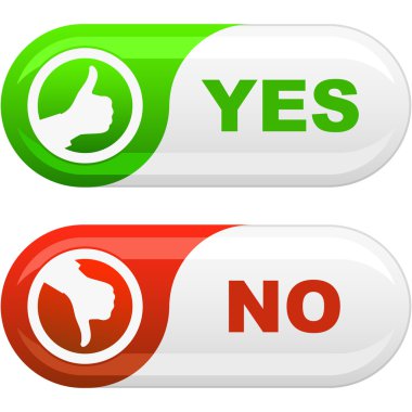 Yes and No button. clipart