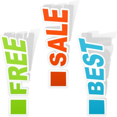 FREE, SALE and BEST. clipart