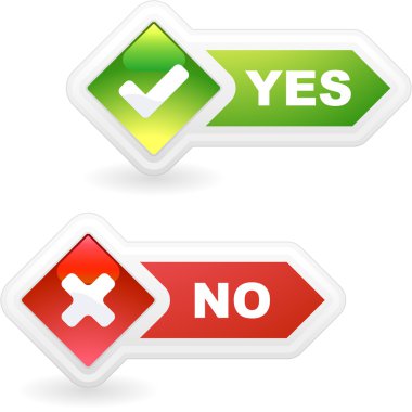 Yes and No button. clipart