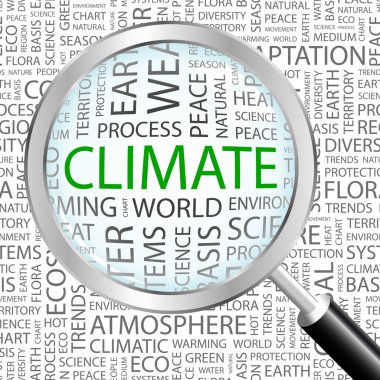 CLIMATE. Magnifying glass over seamless background clipart
