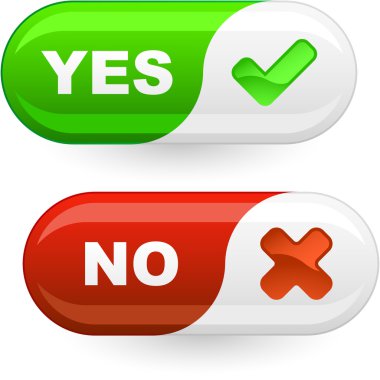 Yes and No buttons. clipart