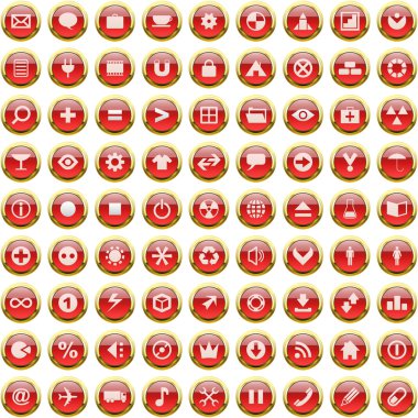 Vector great collection of web buttons. clipart