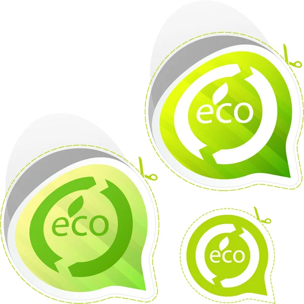 Set de etiquetas ecológicas, naturales y ecológicas . — Vector de stock