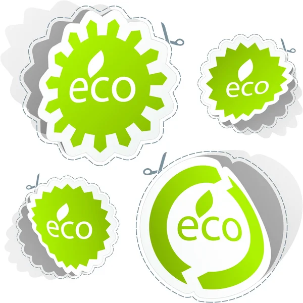 Set of eco friendly stickers. — Stock Vector